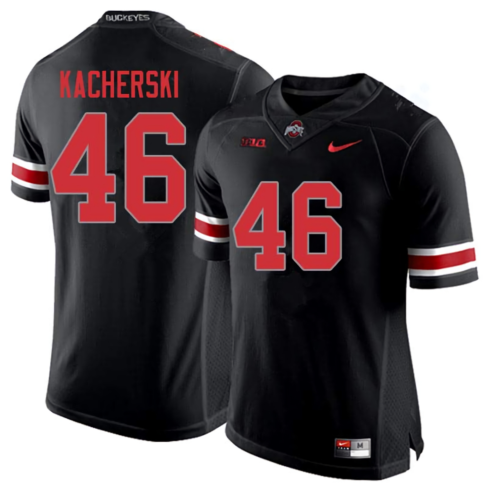 Cade Kacherski Ohio State Buckeyes Men's NCAA #46 Nike Blackout College Stitched Football Jersey EGB0356EO